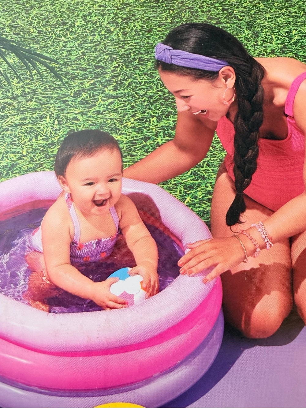 Baby Toddler Inflatable Splash Pool Pink Lavender NIB - Picture 4 of 6